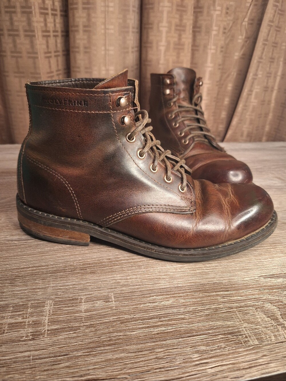 Wolverine Kilometer Boots Mens 8M Brown Leather Heritage Service Made In USA